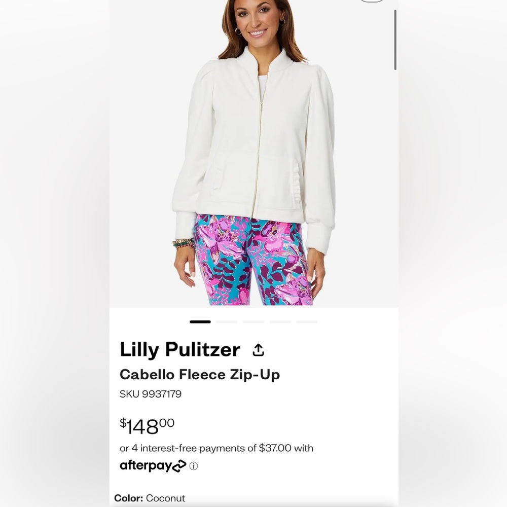 Lilly Pulitzer Coconut Cabello Fleece Zip Up
